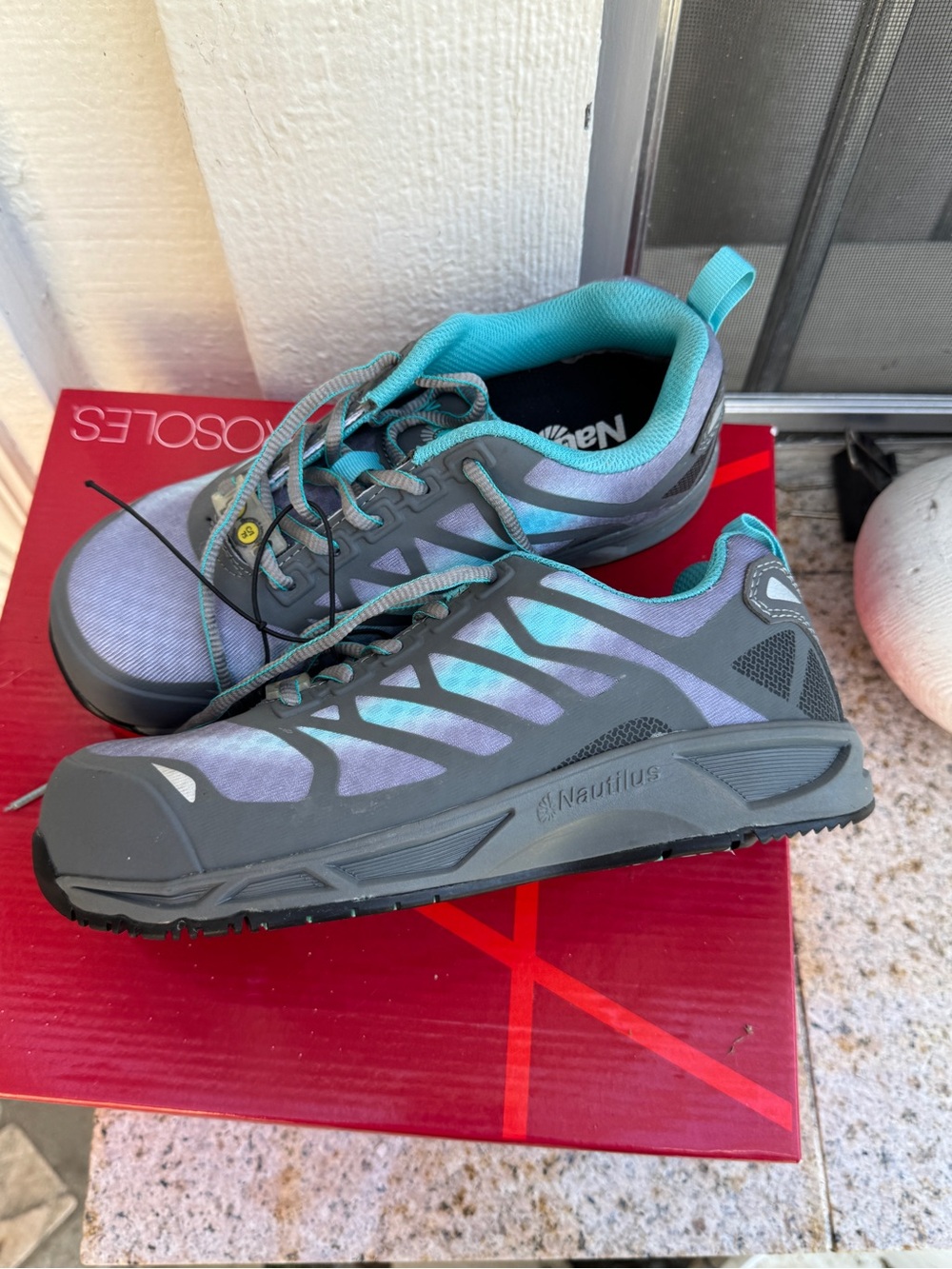 Nautilus Gray and Teal Work Sneaker